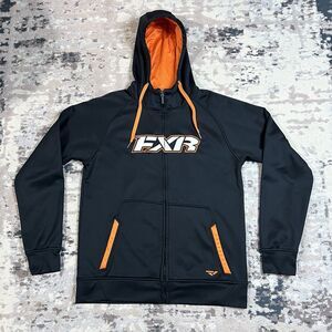 FXR Split Hoodie Full Zip Front Pouch Pockets Hooded Black Jacket Men’s Sz M
